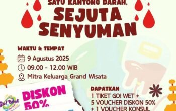 Go! Wet Waterpark, RS Mitra Keluarga, BTN, dan PMI Bekasi Gelar Donor Darah Bersama