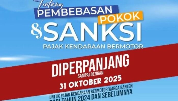 Pemprov Banten Perpanjang Program Pemutihan Pajak Kendaraan hingga 31 Oktober 2025